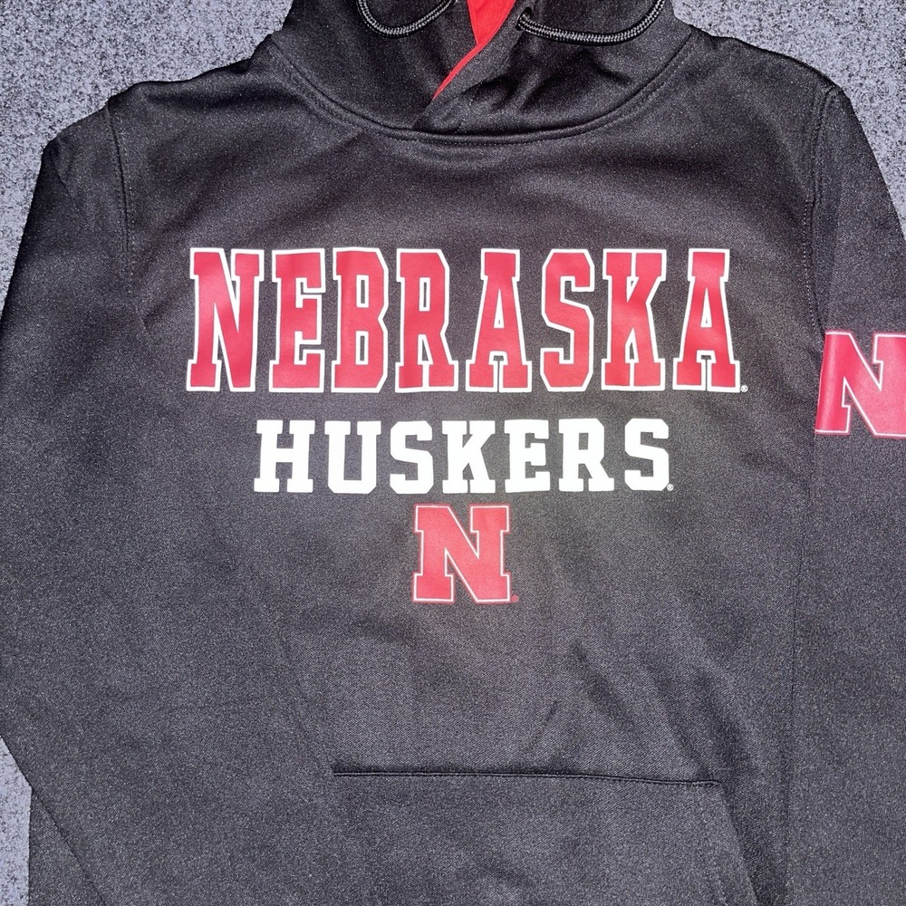 Nebraska Huskers Black Hoodie Sweatshirt Colosseum Mens‎ S